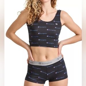 Champion Logo-Print Cotton Stretch Crop Top NWOT